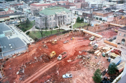 If you weren't around in the late 1970s, it's difficult to imagine just how disruptive construction of the Marta station actually was. Click for larger view.
