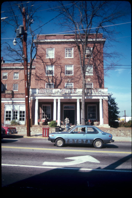 One Town Center was built on the site of the former Candler Hotel, pictured here, which had developed structural and upkeep issues.