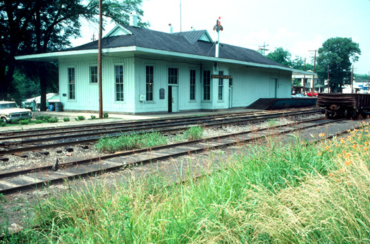 The Decatur Depot, prior to its relocation and restoration.